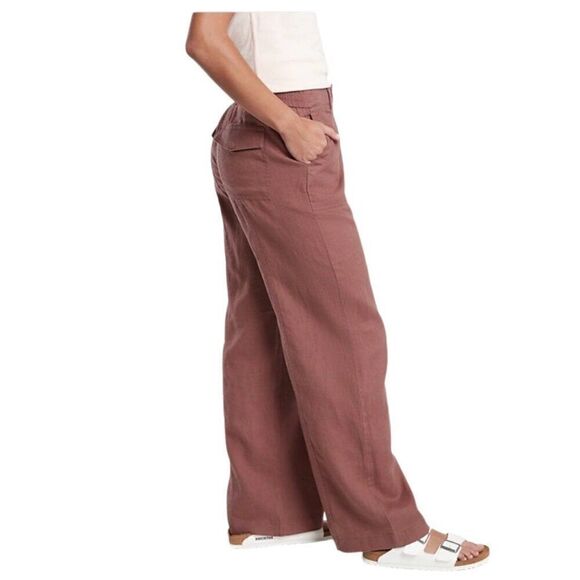 Athleta Cabo Retreat Linen Pant Hearth Rose 4 - Picture 1 of 6